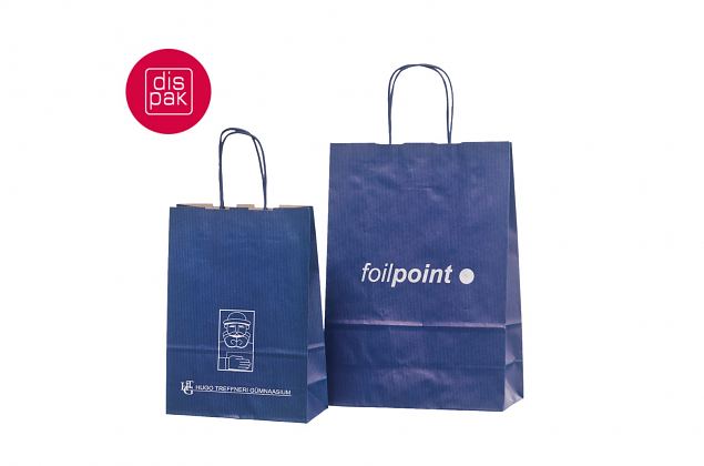 bl� papirpose med trykk 