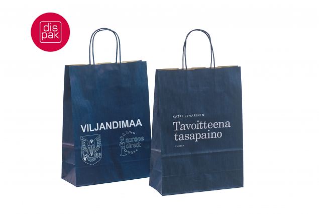 billige bl� papirposer med logo 