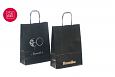 svart papirpose med logo | Referanser-svarte papirposer solide svarte kraftpapirposer med trykk 
