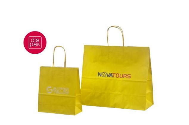 billig gul papirpose med logo 