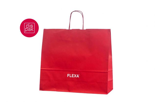 r�d papirpose med trykk 