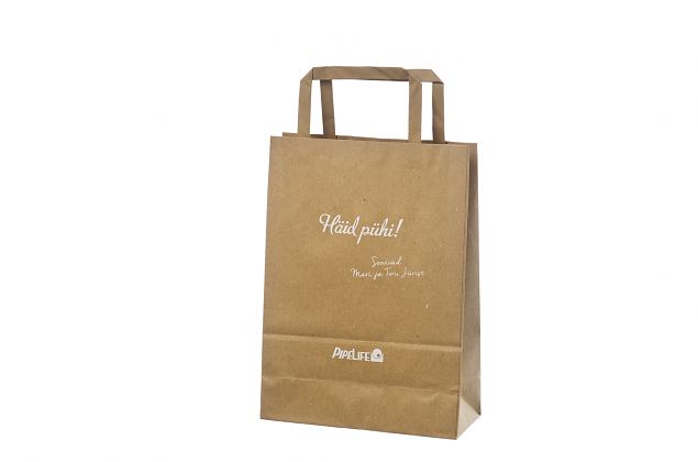 Litte�kannikkeinen voimapaperikassi yrityksen logolla. Saatavana useissa eri ko'oissa. Minimitilau