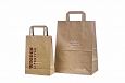 solid brun papirpose med tilpasset trykk | Referanser-brune papirpose med flat hank fine brune kra