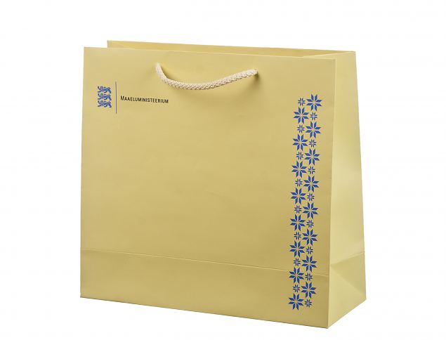 Lekkert utformet papirpose av h�y kvalitet. Minstebestilling med trykkdesign fra kun 50 stk. Tilgj