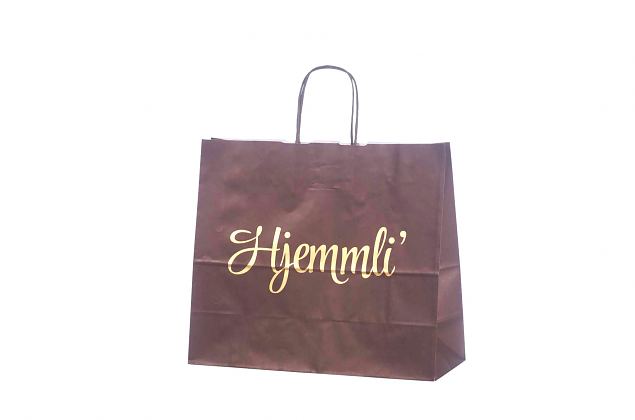 m�rkebrun papirspose 