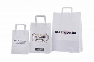  Galleri af v�rker-hvide papirsposer med flad hank