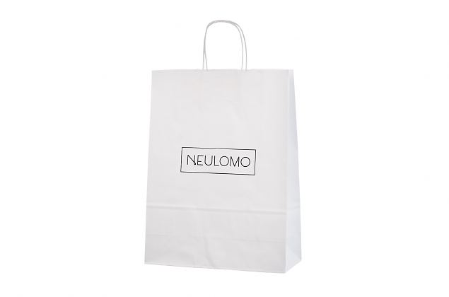 Snygg vit papperskasse i h�g kvalitet. Kan skr�ddarsys med personlig logga. Finns i flera storleka