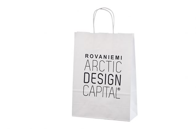 H�llbar och snygg vit papperskasse. V�lj mellan olika storlekar. Gratis frakt till Sverige ing�r. 