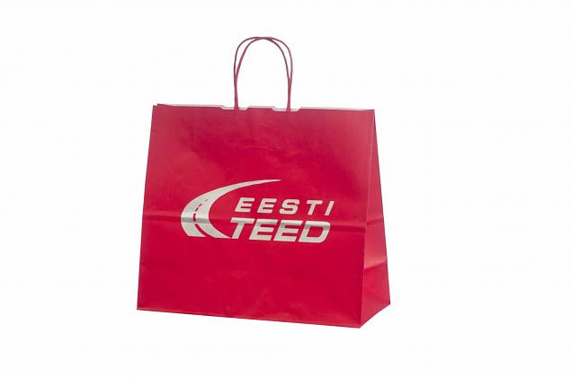 r�d papperskasse med personlig logotyp 