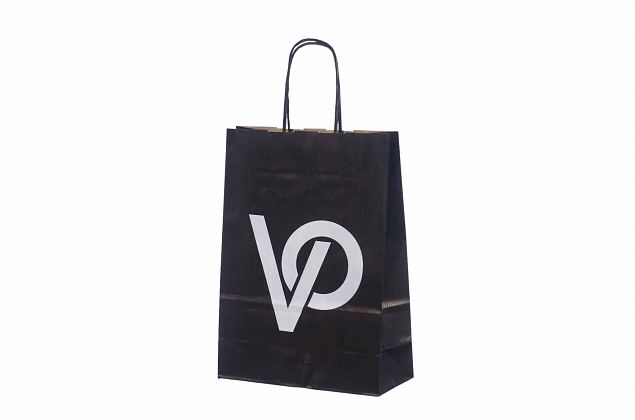 V�ldesignad svart papperskasse i h�llbar kvalitet. Minsta orderantal med personligt tryck �r bara 