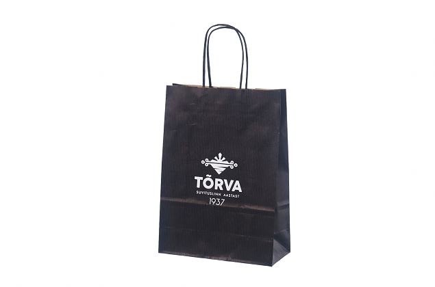 V�ldesignad svart papperskasse i h�llbar kvalitet. Minsta orderantal med personligt tryck �r bara 