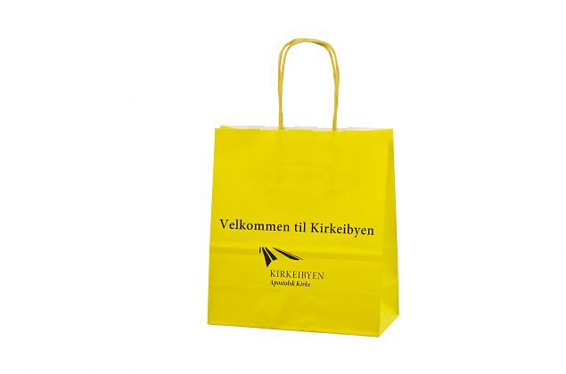 V�ldesignad, h�gklassig gul papperskasse. Minsta orderantal med personligt tryck �r bara 50 st. V�