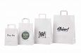 billig vit papperskasse med logotyptryck | Bildgalleri - Vita papperskassar med platta handtag bi