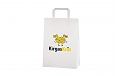 Strong, high-quality white paper bag with flat handles. Incl.. | Bildgalleri - Vita papperskassar 