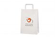 Bildgalleri - Vita papperskassar med platta handtag White paper bag with flat handles and company