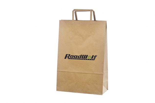 Stilfull ekologisk papperskasse med platta handtag. Leverans till Sverige ing�r i priset. V�lj mel