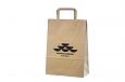 brun papperskasse med logotyptryck | Bildegalleri - Ekologiska papperskassar med platta handtag St