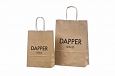 Miljvennlig papirpose med tvunnet hank og logo | Referanser- miljvennlige papirposer med tvunnet