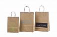 Billig miljvennlig papirpose med tvunnet hank og logo | Referanser- miljvennlige papirposer med 