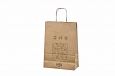 Billig miljvennlig papirpose med tvunnet hank og logo | Referanser- miljvennlige papirposer med 