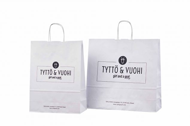 white kraft paper bags with print 