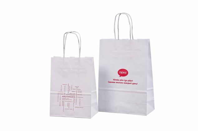 white paper bag with personal print 