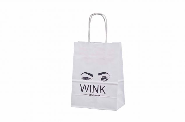 white paper bag with personal logo 