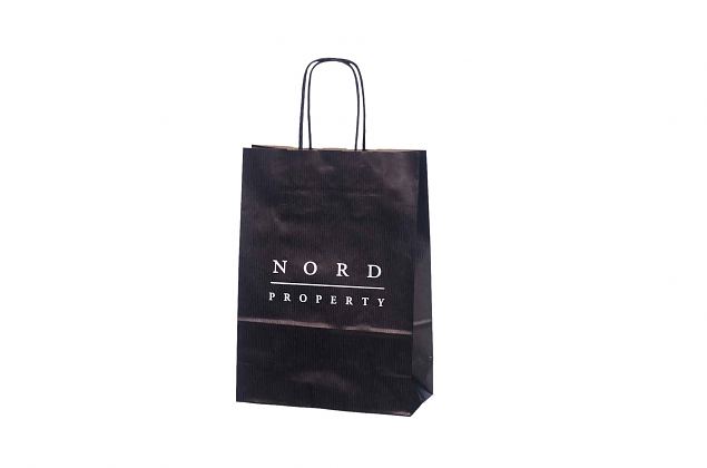 black paper bag with personal print 