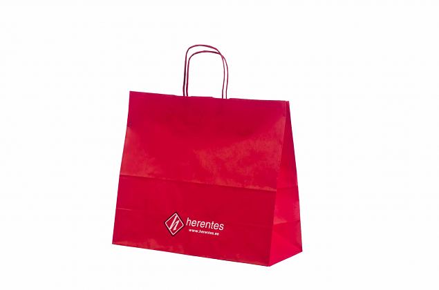 red paper bags with personal print 