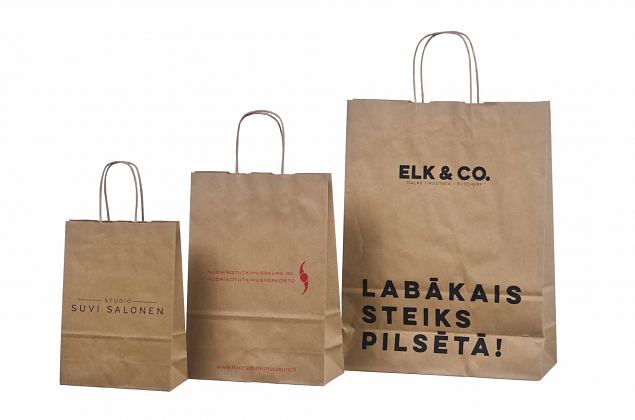 recycled paper bag with logo print 