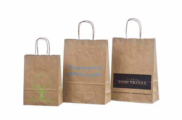durable recycled paper bags with logo print 