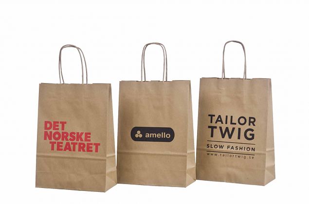 durable recycled paper bag with logo print 