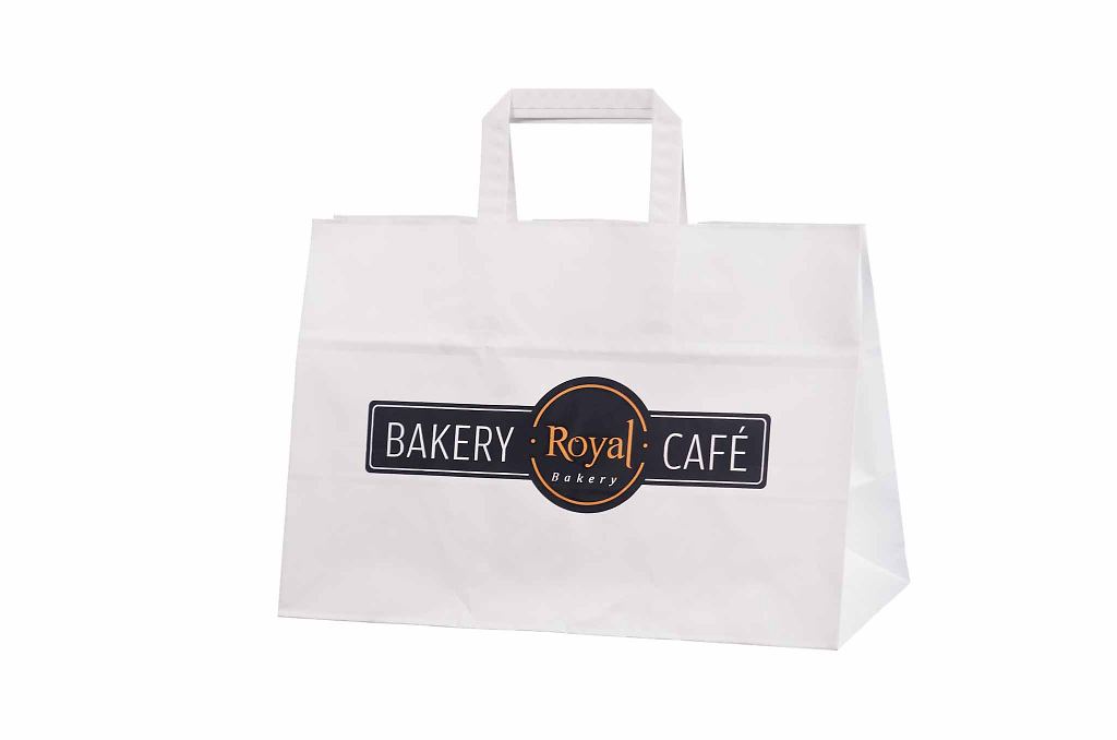 white kraft paper bags GalleriWhite Paper Bags with Flat Handles