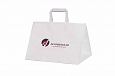 white paper bags with personal logo | Galleri-White Paper Bags with Flat Handles white paper bags 
