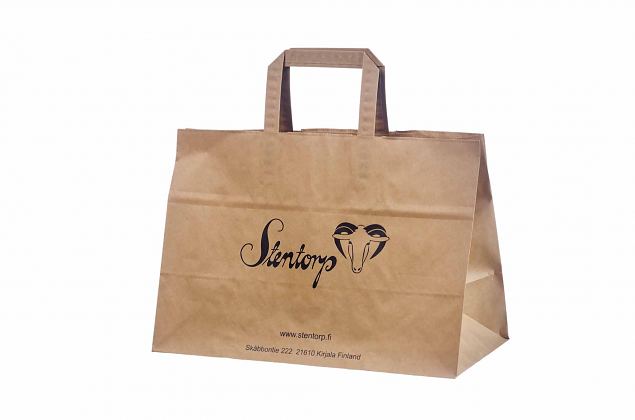 brown paper bags with print 