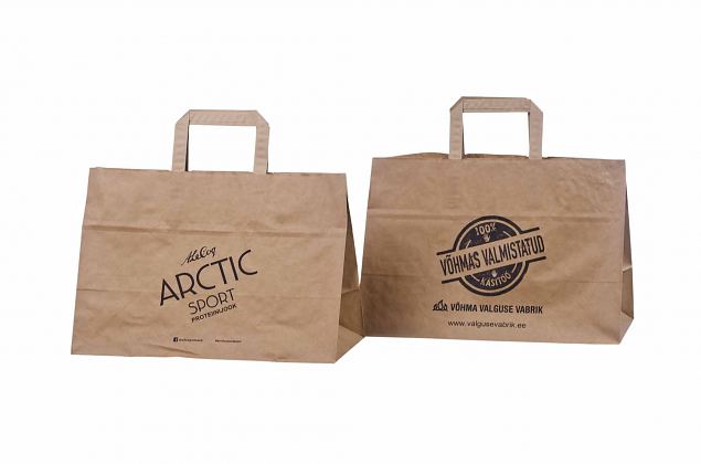 durable brown paper bag with print 