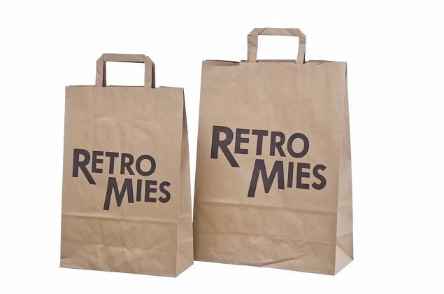 ecological paper bags with flat handles 