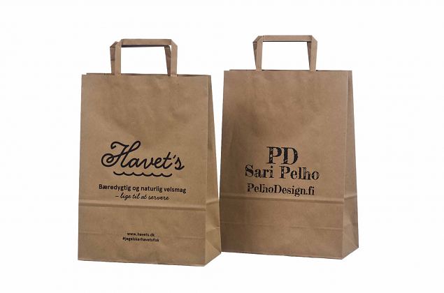 durable ecological paper bags flat handles 