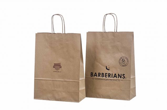 durable ecological paper bag flat handles and with print 