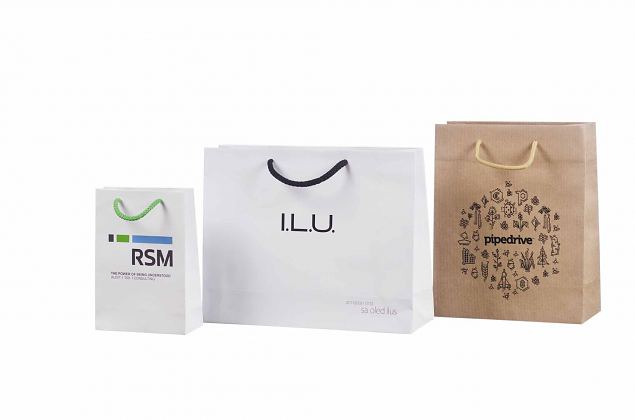 durable laminated paper bags with logo 