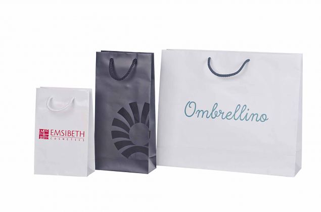 durable laminated paper bags with personal logo print 