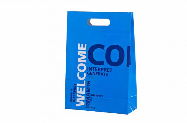 exclusive, durable laminated paper bag with personal logo 