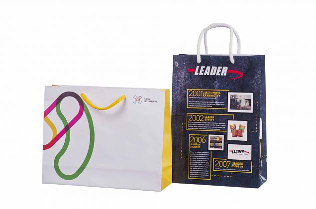 exclusive, durable handmade laminated paper bag with personal logo 
