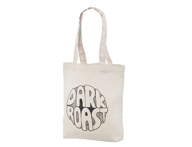 Natural color tote bags with company logo. Minimum order with personal print starts from only 50 p
