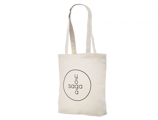 Natural color tote bags are made out of 210 gsm cotton. Minimum order with personal print is 50 pc