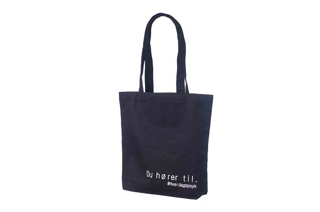 Black color tote bags. Minimum order with personal print starts from only 50 pcs. 