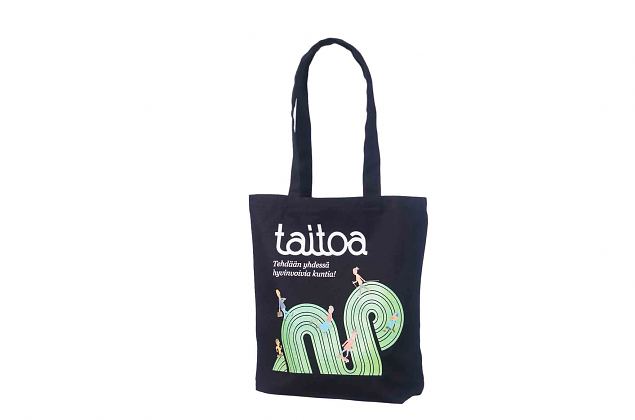 Black color tote bags are made out of 210 gsm cotton. Minimum order with personal print starts fro