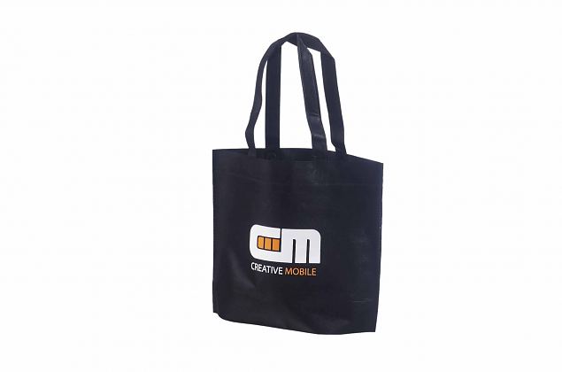 black non-woven bag with personal print 