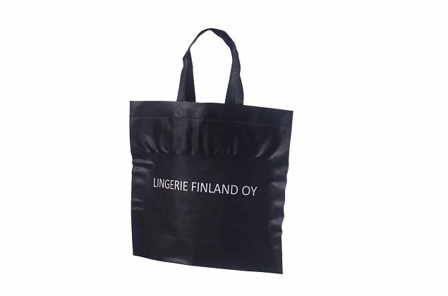durable black non-woven bag with print 