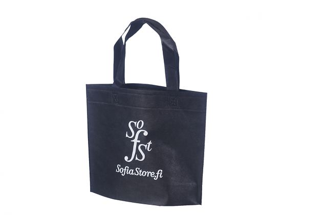 durable black non-woven bag with personal print 